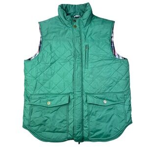 Southern Proper Quilted Vest Green Plaid Lined Men's Puffer Size XL